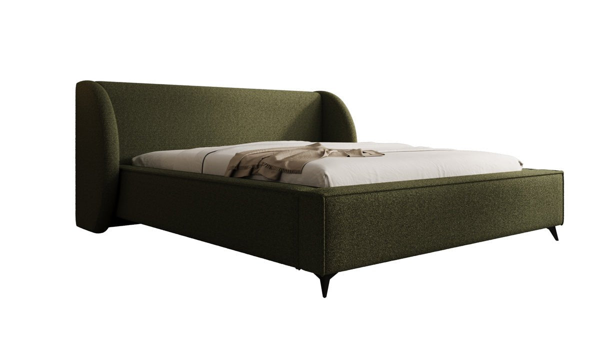 Luxusbetten24 Designer Freya Polsterbett Teddy Bouclé 140x200 Weiß