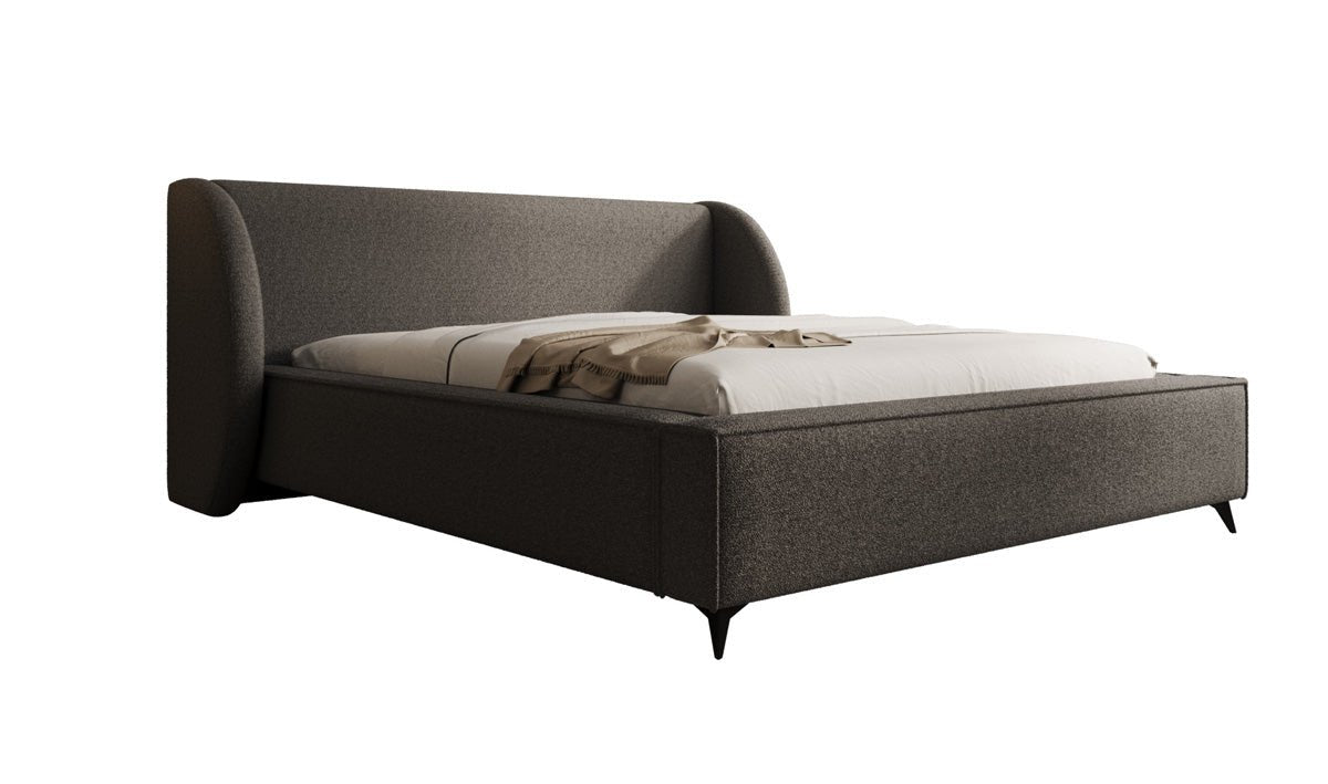 Luxusbetten24 Designer Freya Polsterbett Teddy Bouclé 140x200 Weiß