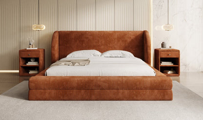 Designer Polsterbett Liv Cord mit Stauraum