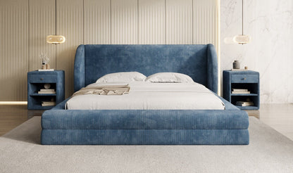 Designer Polsterbett Liv Cord mit Stauraum