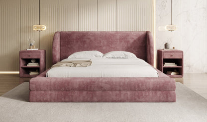Designer Polsterbett Liv Cord mit Stauraum