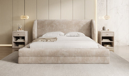 Designer Polsterbett Liv Cord mit Stauraum