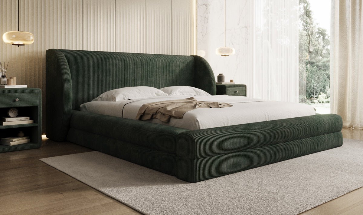 Designer Polsterbett Liv Cord mit Stauraum