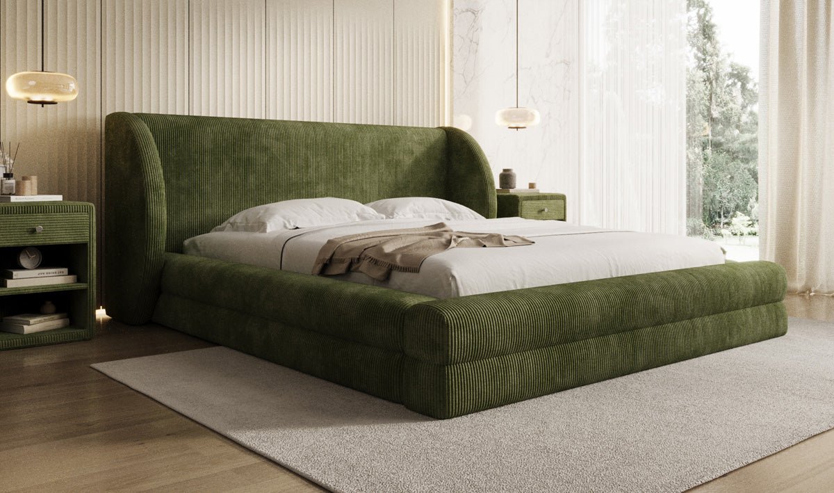 Designer Polsterbett Liv Cord mit Stauraum