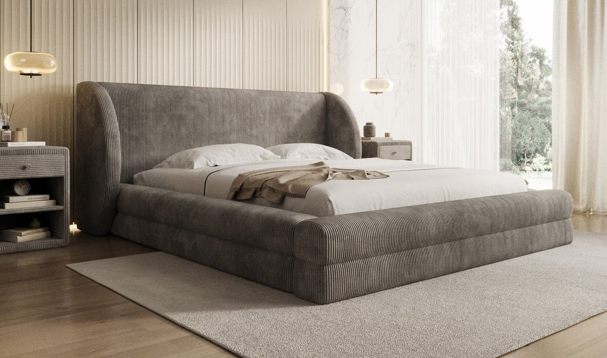 Designer Polsterbett Liv Cord mit Stauraum
