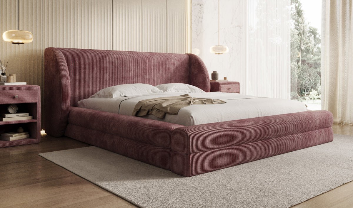 Designer Polsterbett Liv Cord mit Stauraum