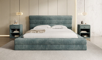 Designer Polsterbett Maren Cord mit Stauraum