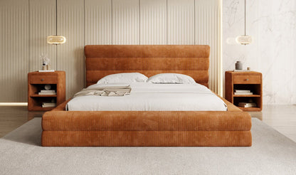 Designer Polsterbett Maren Cord mit Stauraum