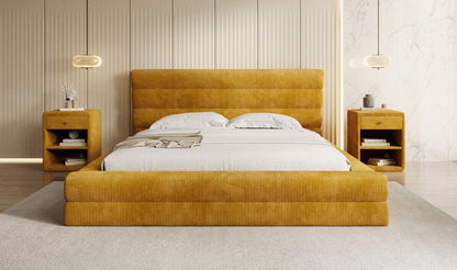 Designer Polsterbett Maren Cord mit Stauraum