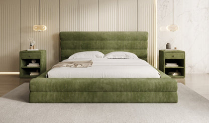 Designer Polsterbett Maren Cord mit Stauraum