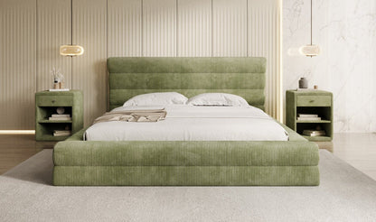 Designer Polsterbett Maren Cord mit Stauraum