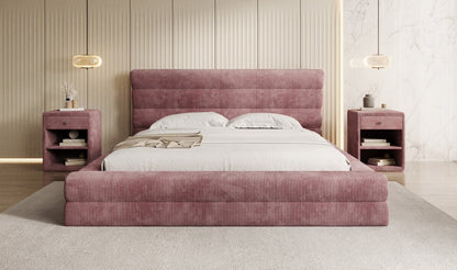Designer Polsterbett Maren Cord mit Stauraum