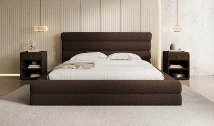 Luxusbetten24 Maren Designer Polsterbett Teddy Bouclé mit Stauraum