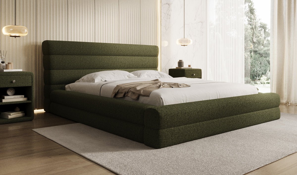 Luxusbetten24 Maren Designer Polsterbett Teddy Bouclé mit Stauraum