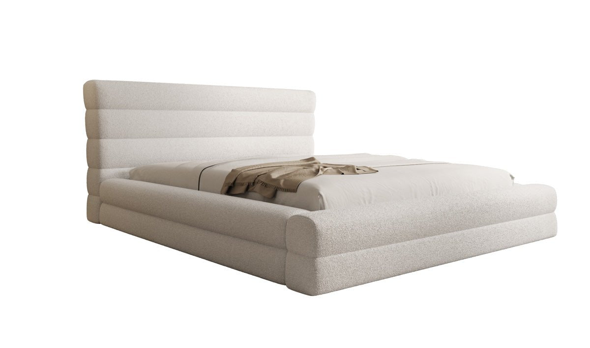 Luxusbetten24 Maren Designer Polsterbett Teddy Bouclé mit Stauraum