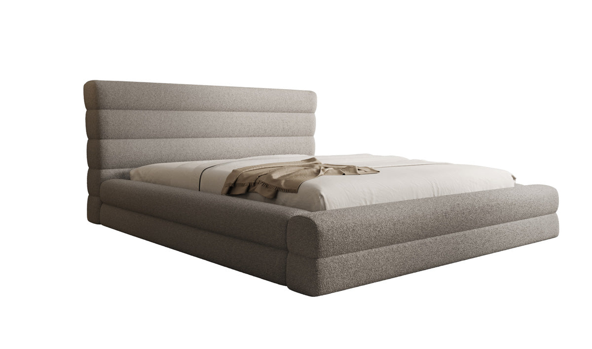 Luxusbetten24 Maren Designer Polsterbett Teddy Bouclé mit Stauraum