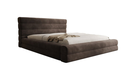 Luxusbetten24 Maren Designer Polsterbett Samt mit Stauraum für Schlafzimmer