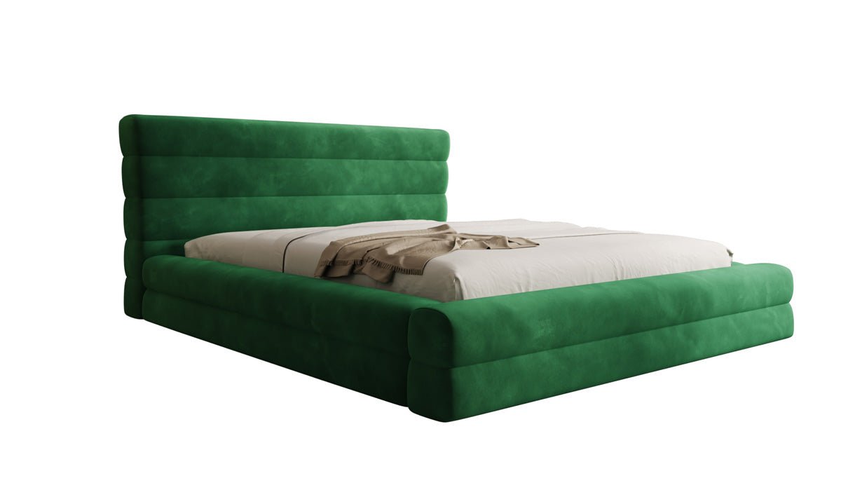 Luxusbetten24 Maren Designer Polsterbett Samt mit Stauraum für Schlafzimmer