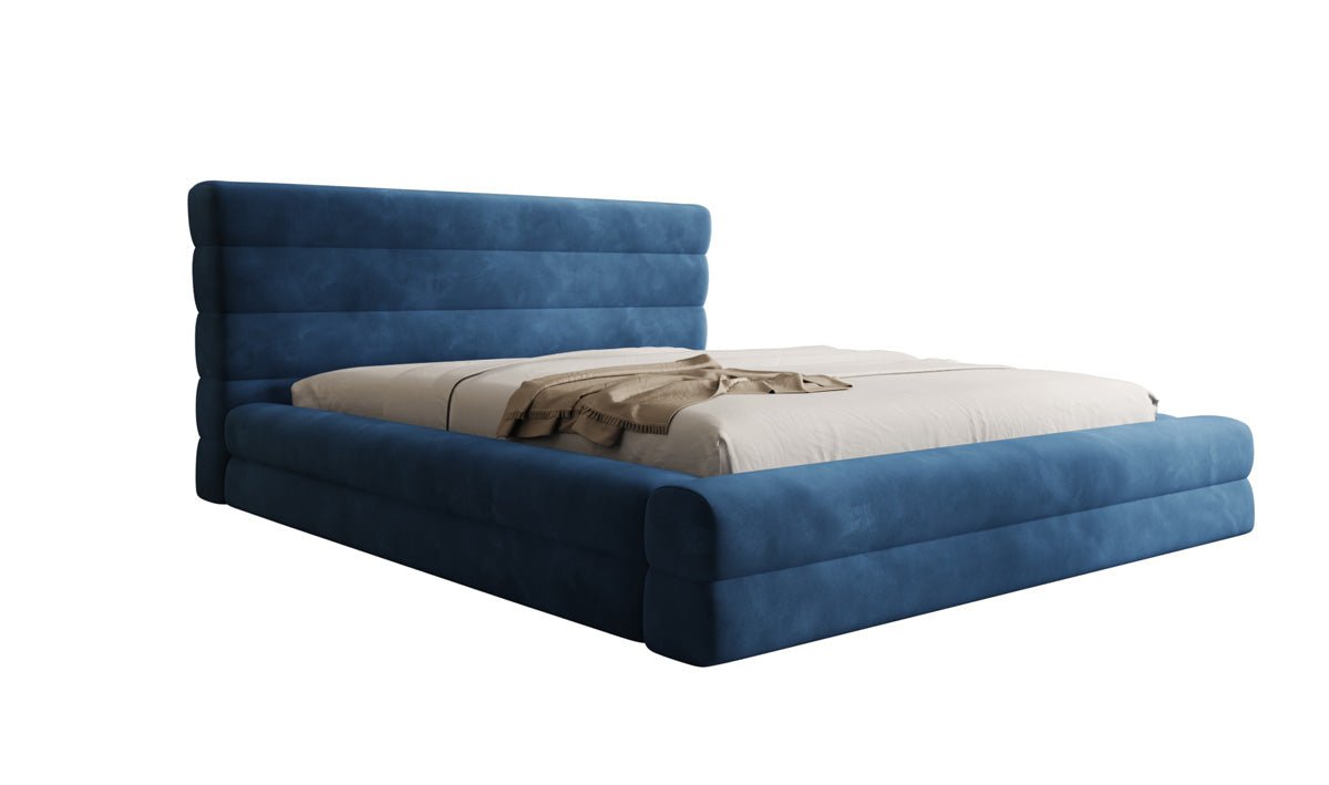 Luxusbetten24 Maren Designer Polsterbett Samt mit Stauraum für Schlafzimmer
