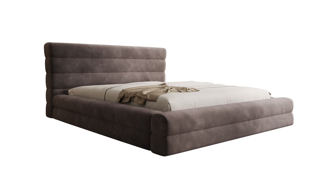 Luxusbetten24 Maren Designer Polsterbett Samt mit Stauraum für Schlafzimmer