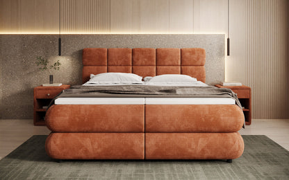 Luxusbetten24 Relana Boxspringbett, Elektrisch Verstellbar in Cord, Premium
