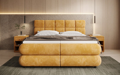 Luxusbetten24 Relana Boxspringbett, Elektrisch Verstellbar in Cord, Premium