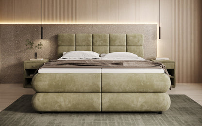 Luxusbetten24 Relana Boxspringbett, Elektrisch Verstellbar in Cord, Premium