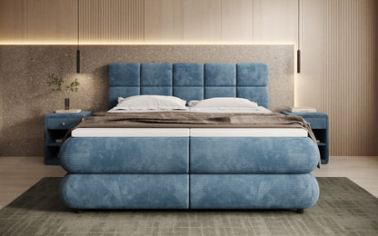 Luxusbetten24 Relana Boxspringbett, Elektrisch Verstellbar in Cord, Premium