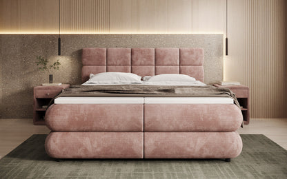 Luxusbetten24 Relana Boxspringbett, Elektrisch Verstellbar in Cord, Premium