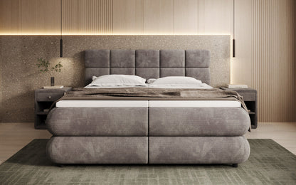Luxusbetten24 Relana Boxspringbett, Elektrisch Verstellbar in Cord, Premium