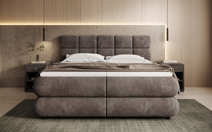 Luxusbetten24 Relana Boxspringbett, Elektrisch Verstellbar in Cord, Premium
