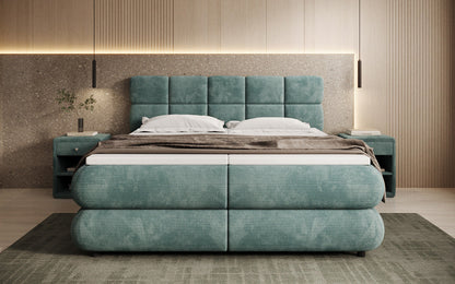 Luxusbetten24 Relana Boxspringbett, Elektrisch Verstellbar in Cord, Premium