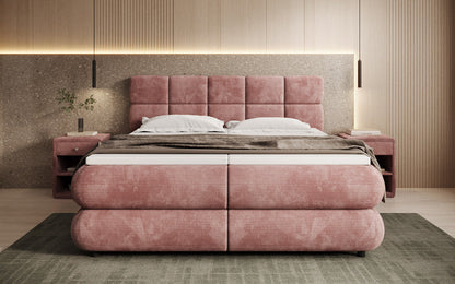 Luxusbetten24 Relana Boxspringbett, Elektrisch Verstellbar in Cord, Premium