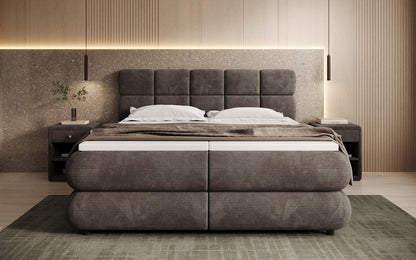 Luxusbetten24 Relana Boxspringbett, Elektrisch Verstellbar in Cord, Premium