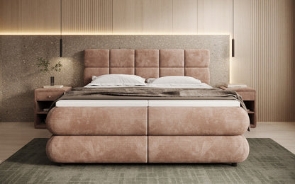 Luxusbetten24 Relana Boxspringbett, Elektrisch Verstellbar in Cord, Premium
