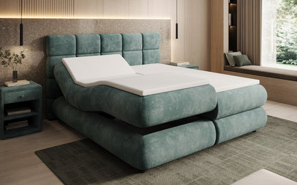 Luxusbetten24 Relana Boxspringbett, Elektrisch Verstellbar in Cord, Premium