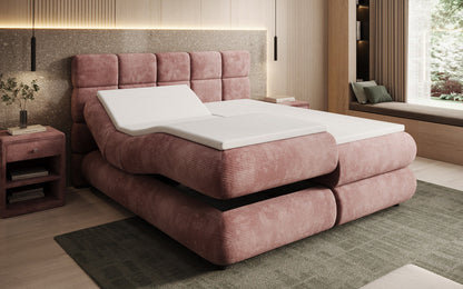 Luxusbetten24 Relana Boxspringbett, Elektrisch Verstellbar in Cord, Premium