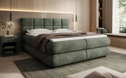 Luxusbetten24 Relana Boxspringbett, Elektrisch Verstellbar in Cord, Premium