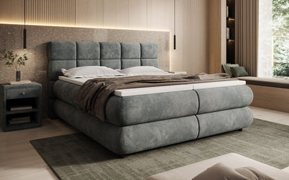 Luxusbetten24 Relana Boxspringbett, Elektrisch Verstellbar in Cord, Premium