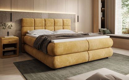 Luxusbetten24 Relana Boxspringbett, Elektrisch Verstellbar in Cord, Premium