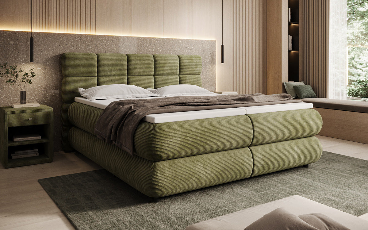 Luxusbetten24 Relana Boxspringbett, Elektrisch Verstellbar in Cord, Premium