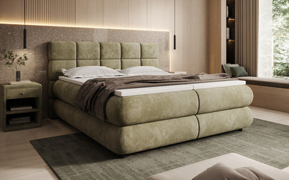 Luxusbetten24 Relana Boxspringbett, Elektrisch Verstellbar in Cord, Premium