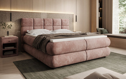 Luxusbetten24 Relana Boxspringbett, Elektrisch Verstellbar in Cord, Premium