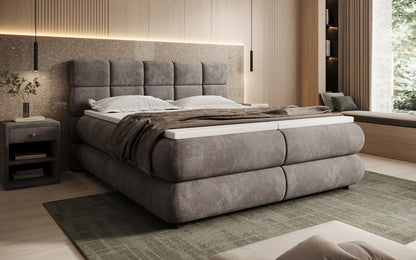 Luxusbetten24 Relana Boxspringbett, Elektrisch Verstellbar in Cord, Premium