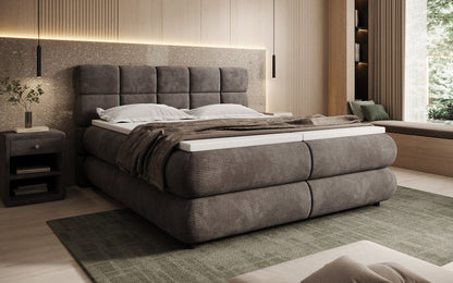 Luxusbetten24 Relana Boxspringbett, Elektrisch Verstellbar in Cord, Premium
