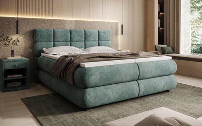Luxusbetten24 Relana Boxspringbett, Elektrisch Verstellbar in Cord, Premium