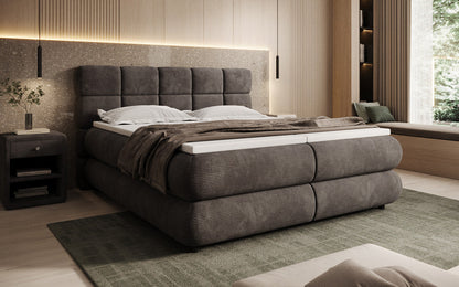 Luxusbetten24 Relana Boxspringbett, Elektrisch Verstellbar in Cord, Premium