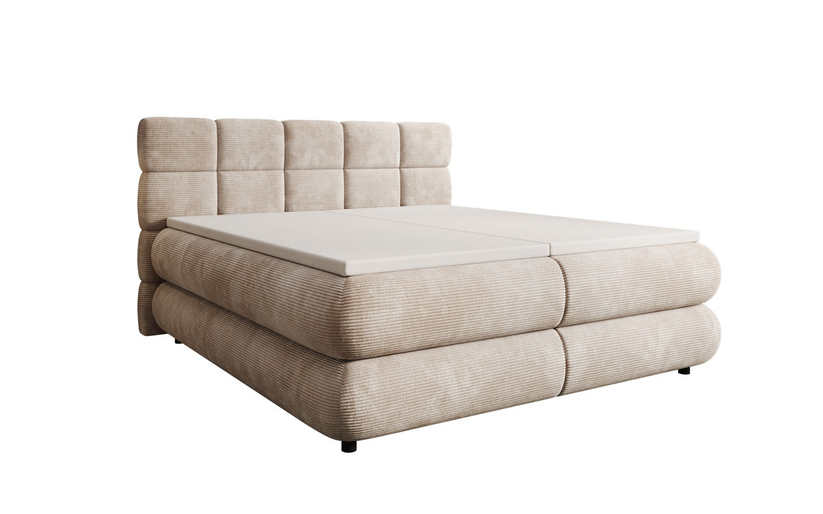 Luxusbetten24 Relana Boxspringbett, Elektrisch Verstellbar in Cord, Premium