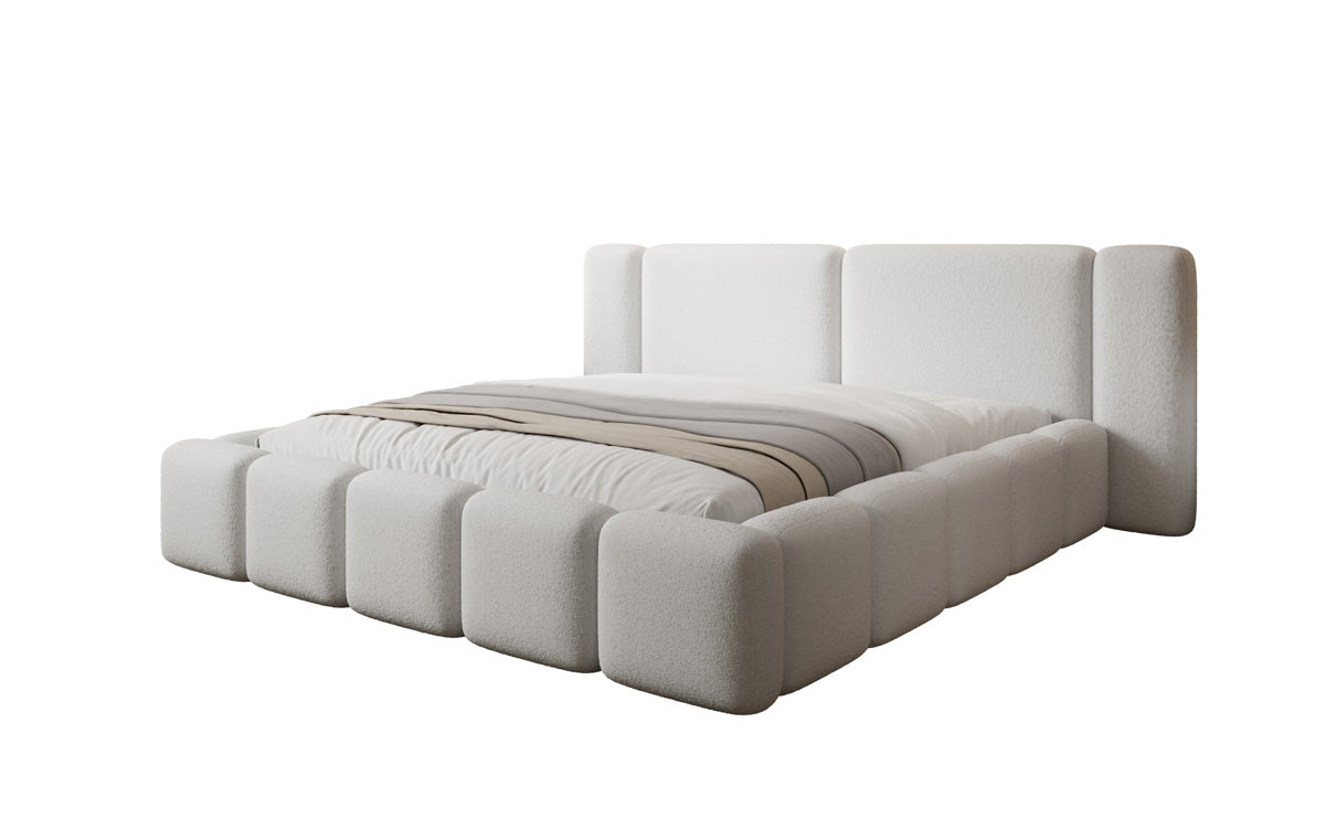 Luxusbetten24 Bianca Designer Polsterbett Teddy Bouclé 120x200 Beige