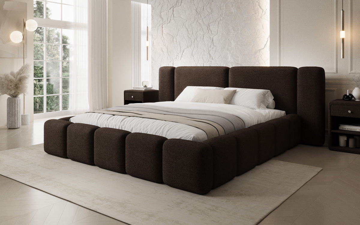 Luxusbetten24 Bianca Designer Polsterbett Teddy Bouclé 120x200 Beige